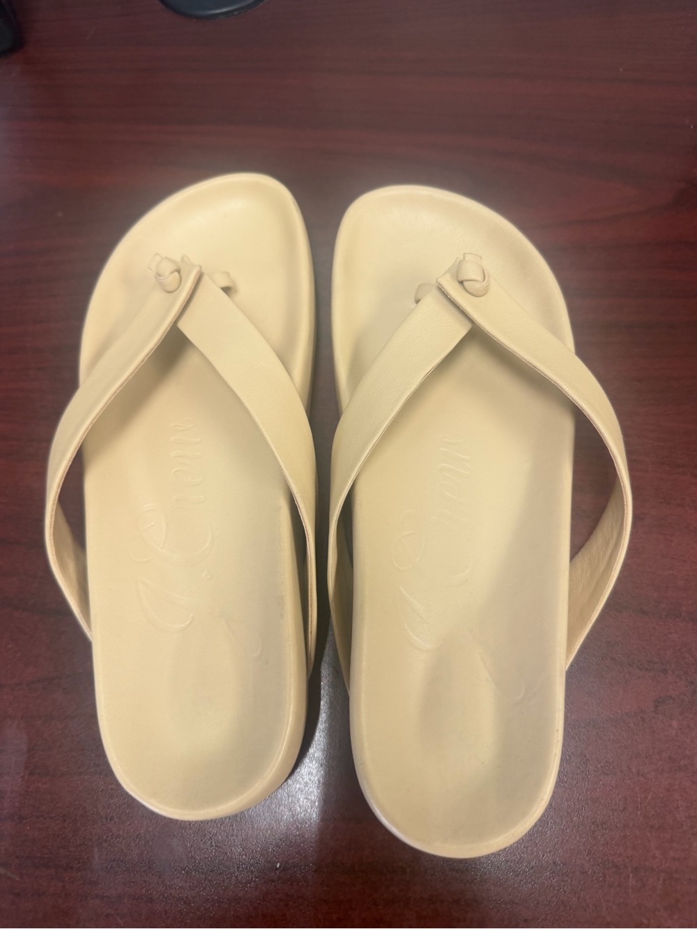 J. Crew Neutral Tan Slip-On Thong Sandals